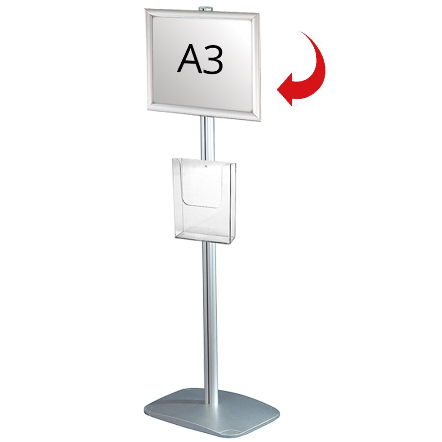 Mini Multistand 3 -Single sided A3 Snap Frame + A4 Brochure holder
