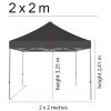 Event Tent Lux, 2 x 2 m, alu/silver poles, black top #2