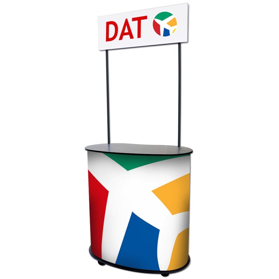 Panel Counter Curved with Logotop and wheels, black