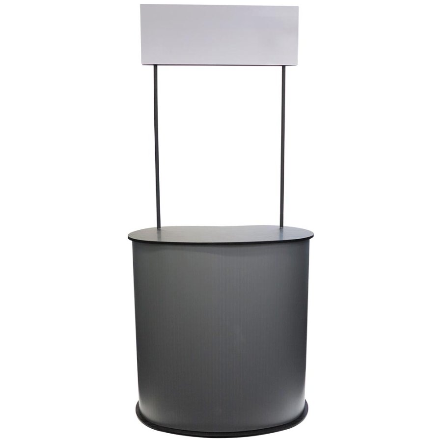 Panel Counter Curved with Logotop and wheels, black