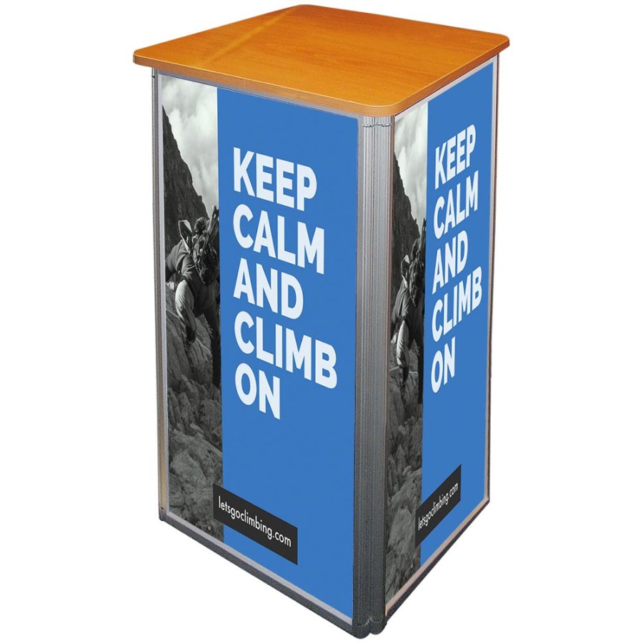 Square Counter, with top plate in wooden look