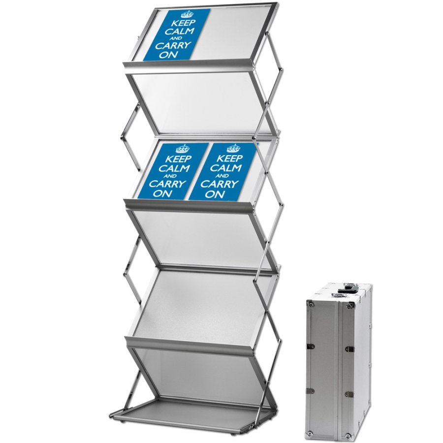FLEX BROCHURE STAND 6 x A3 w/case