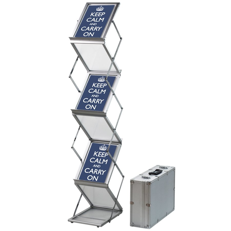 Flex Brochure Stand, 6 x A4, with suitcase
