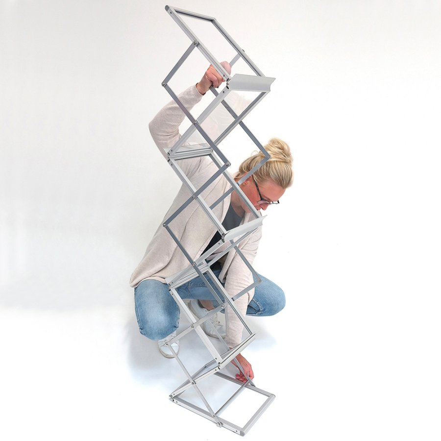 Flex Brochure Stand, 6 x A4, with suitcase