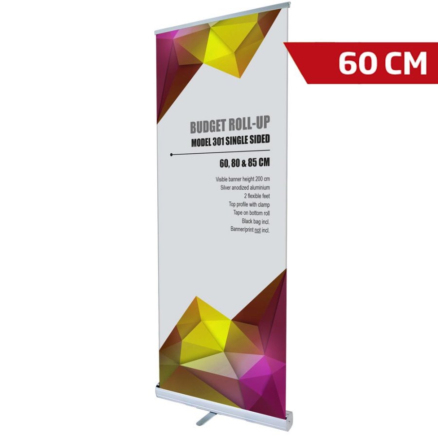Budget Roll-up, single sided, 60 cm, alu