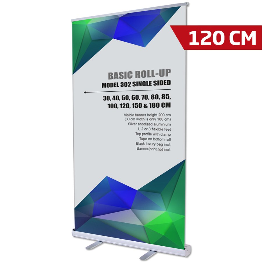 Basic Roll-up, single sided, 120 cm, alu