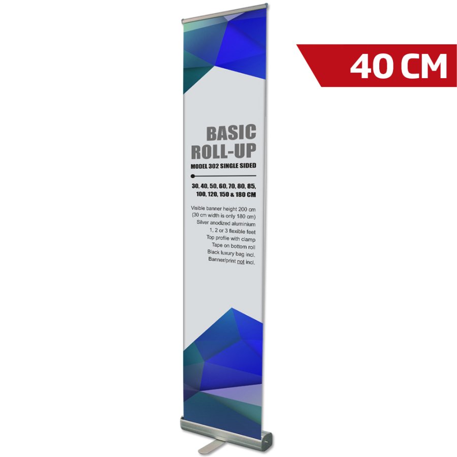 Basic Roll-up, single sided, 40 cm, alu