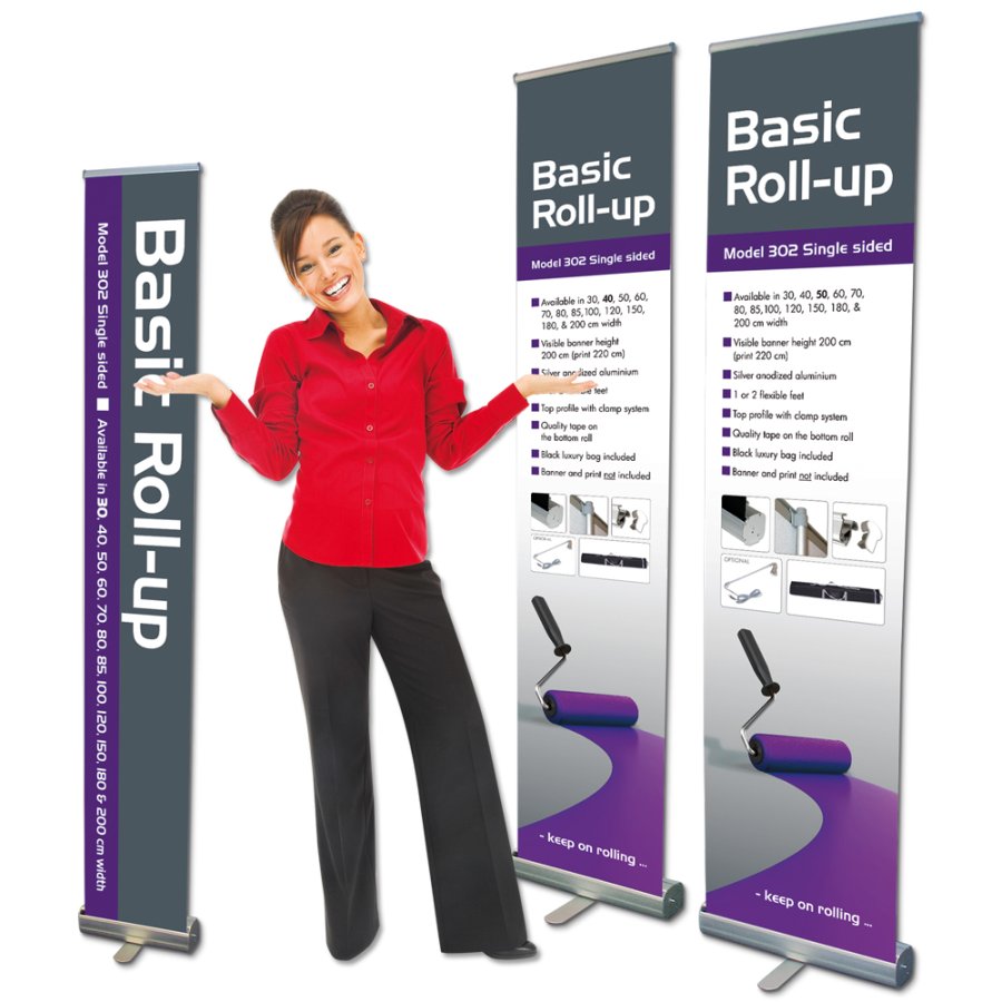 Basic Roll-up, single sided, 50 cm, alu