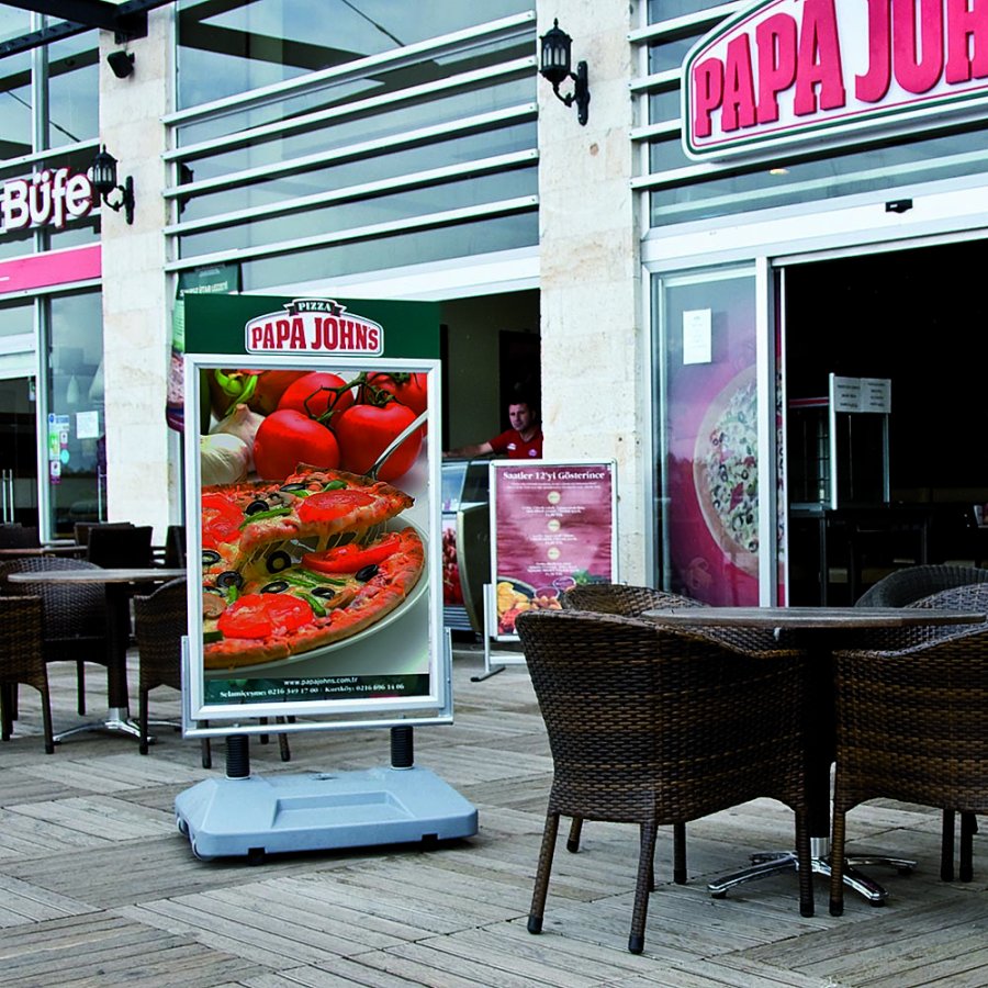 Wind-Sign Waterbase Pavement Board, alu/grey, A1