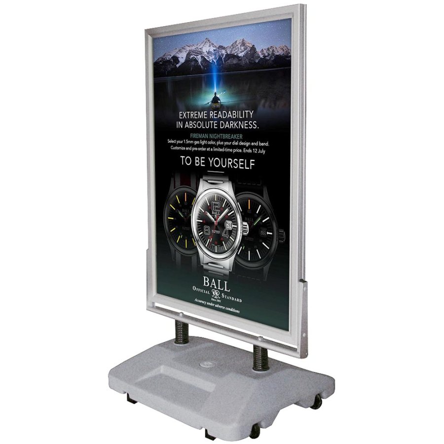 Wind-Sign Waterbase Pavement Board, alu/grey, A0