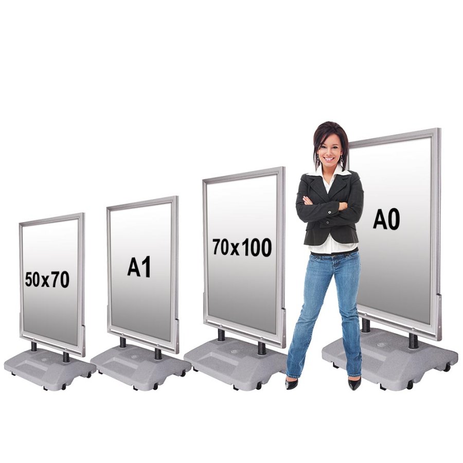 Wind-Sign Waterbase Pavement Board, alu/grey, 70 x 100 cm