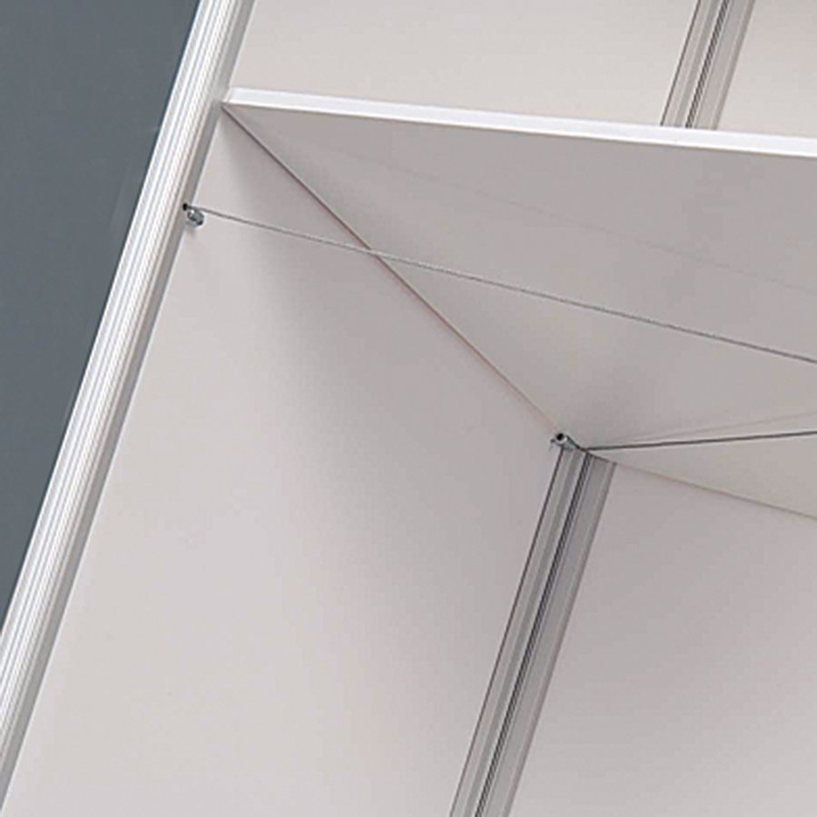 Curved Counter, exhibition desk with white top plate