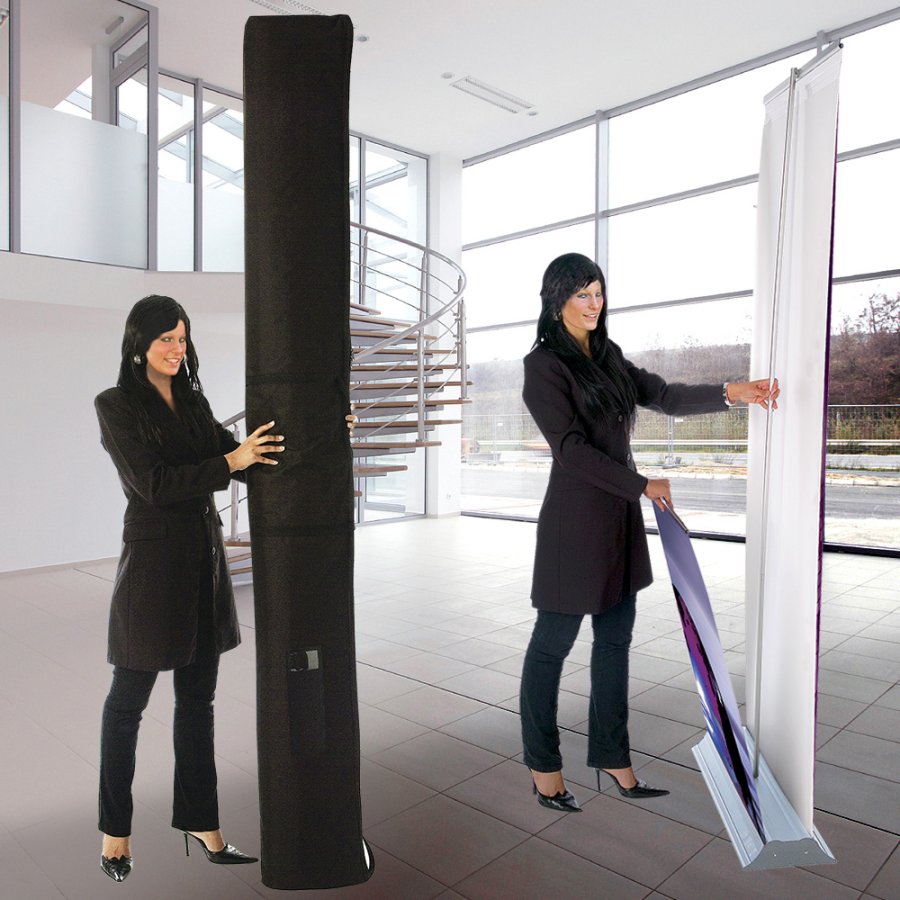Mega Roll-up, double sided, 238 cm, alu
