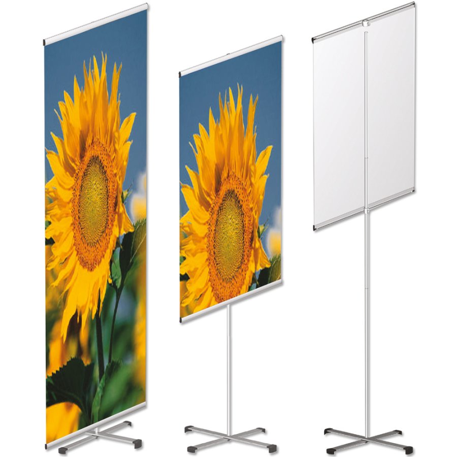 Cross Banner Stand, single sided, 80 cm
