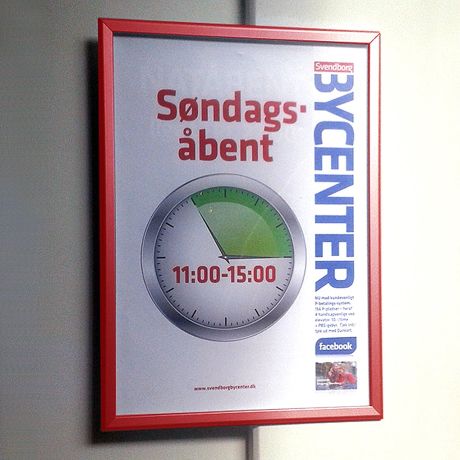 Alu snap frame, 32 mm, 70 x 100, red