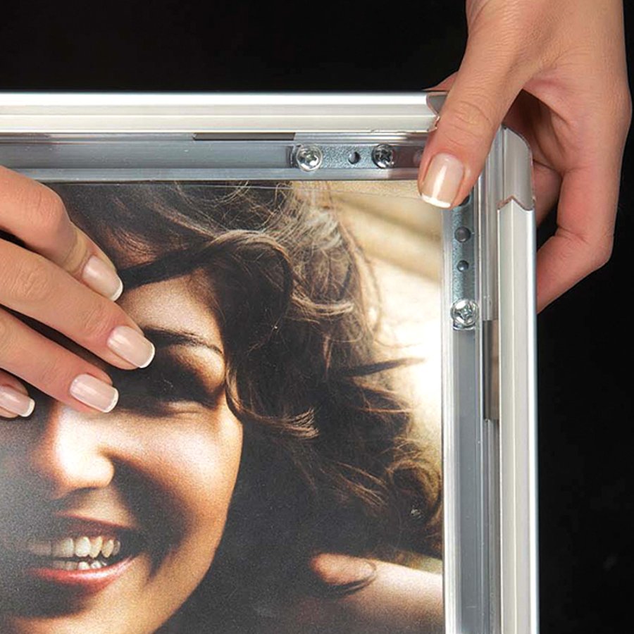 Alu snap frame, 32 mm, A2, silver