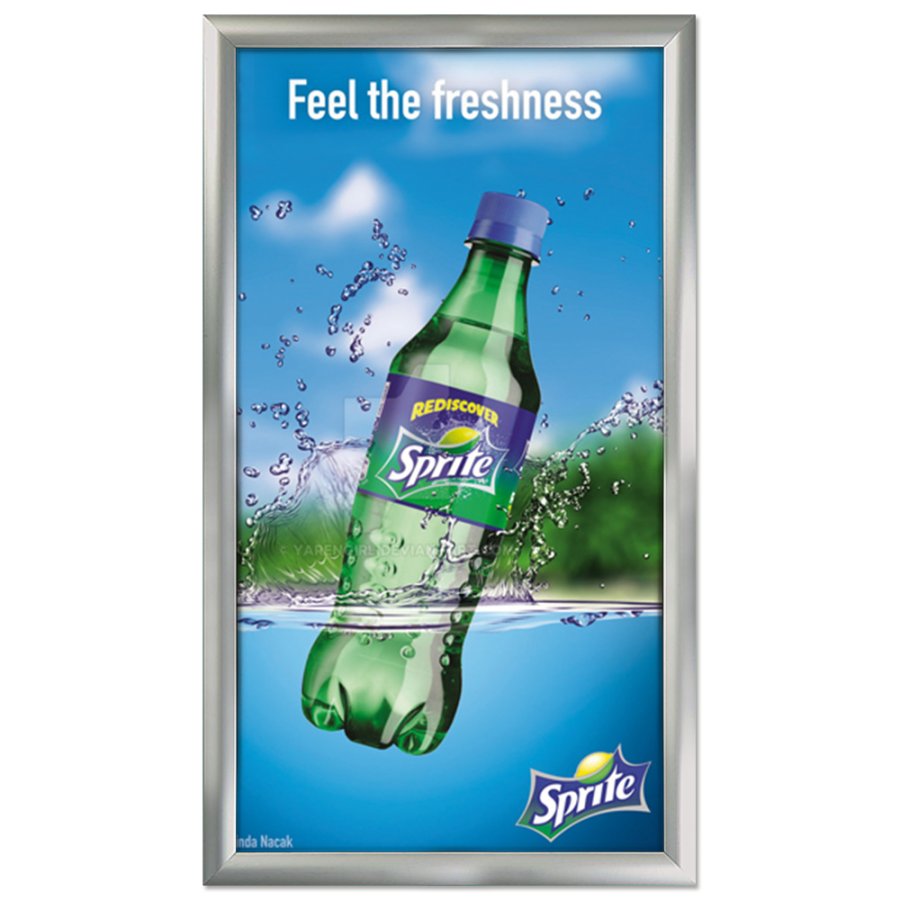 Alu snap frame, 45 mm, 100 x 200, silver