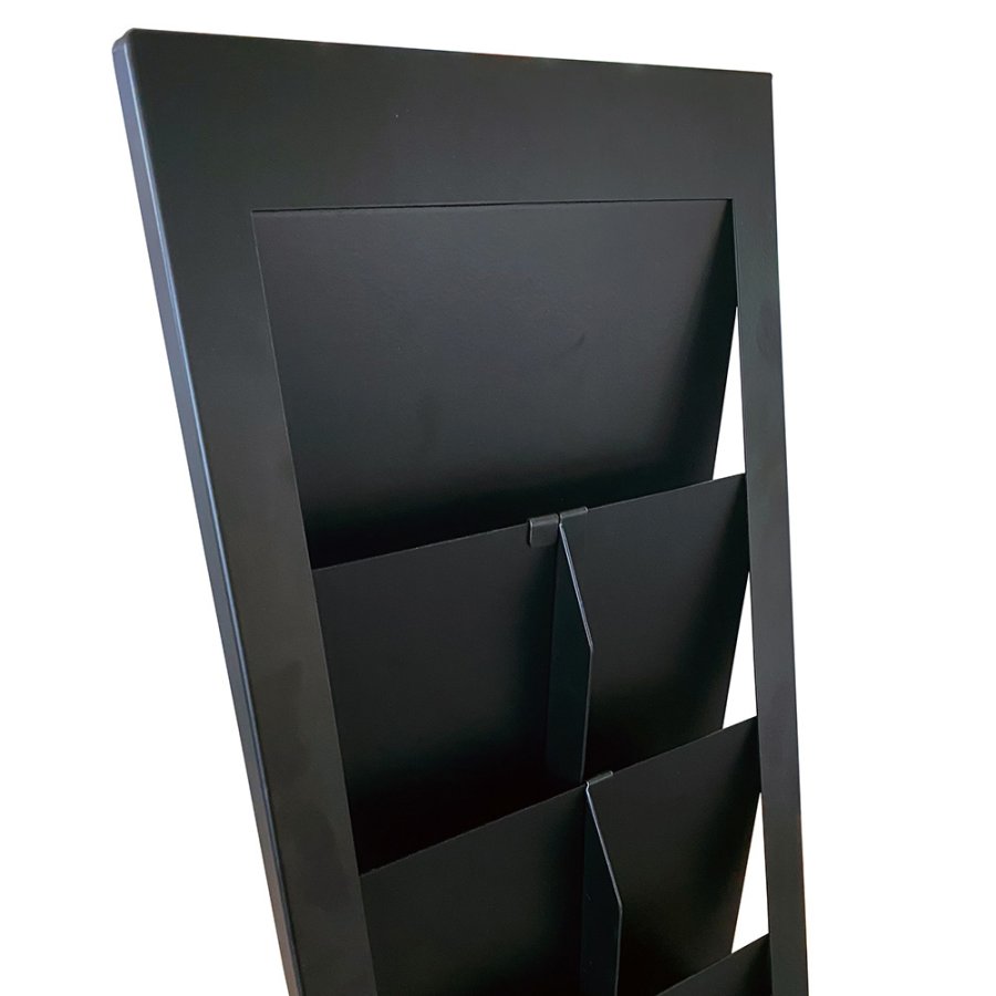Design Stand floor, brochure holder 6xA4/12xM65, black