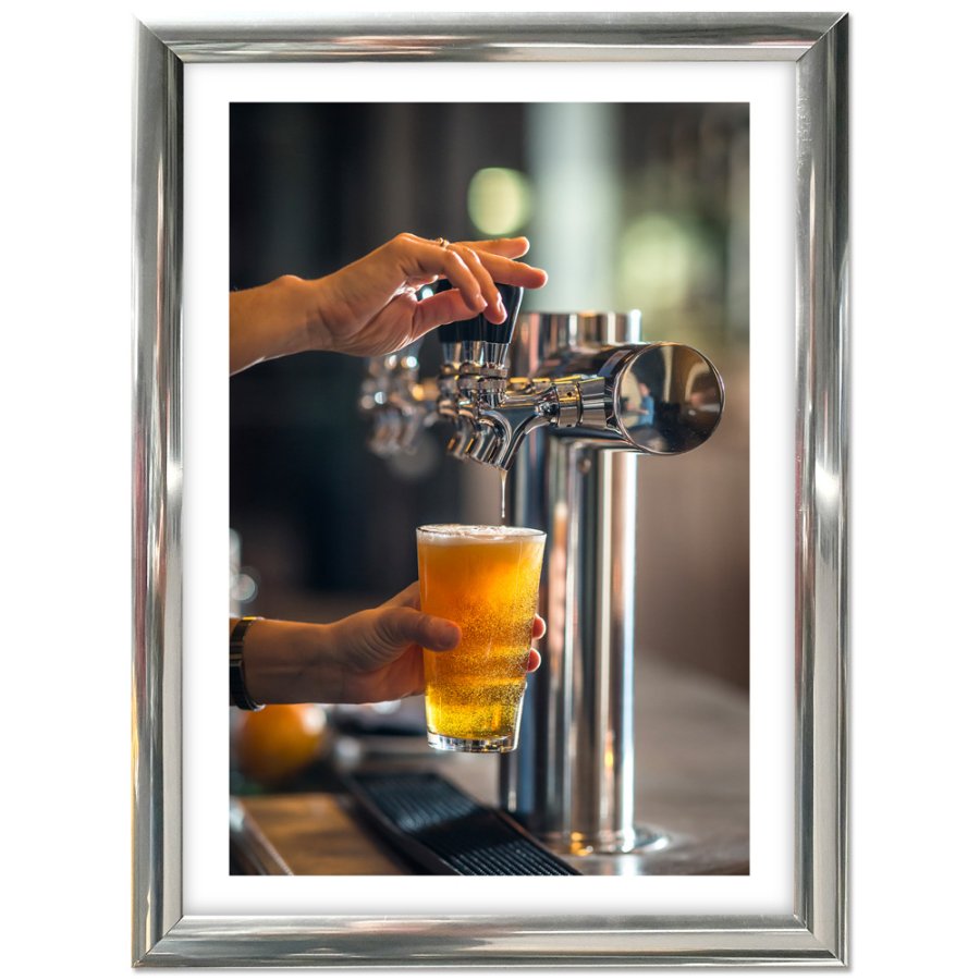 Alu snap frame 25 mm, A4, chrome