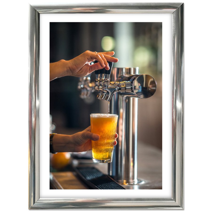 Alu snap frame 25 mm, 50 x 70, chrome