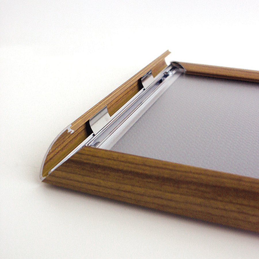 Alu snap frame, 25 mm, A4, wooden finish