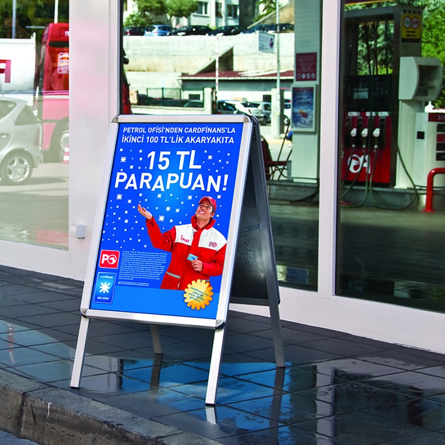 Alu-Line Rondo Pavement Board, silver, 50 x 70 cm