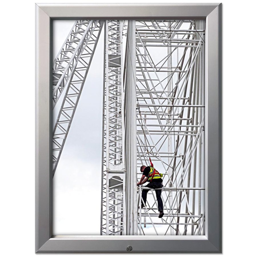 Lockable snap frame, 32 mm, A4, silver