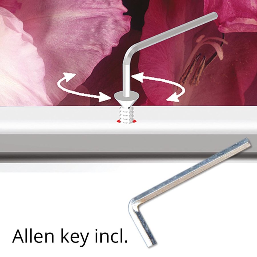 Lockable snap frame, 32 mm, A1, silver