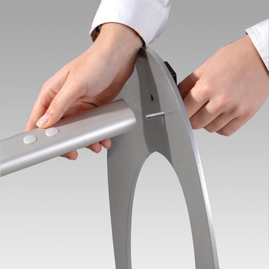 Ellipse Stand, single sided, with 12 A4 acrylic holders