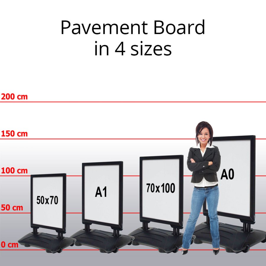 Wind-Sign Waterbase Budget Pavement Board, black, A1