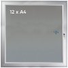 Enclosed Whiteboard, Silver, lockable, Felt back panel, 12 x A4 #1
