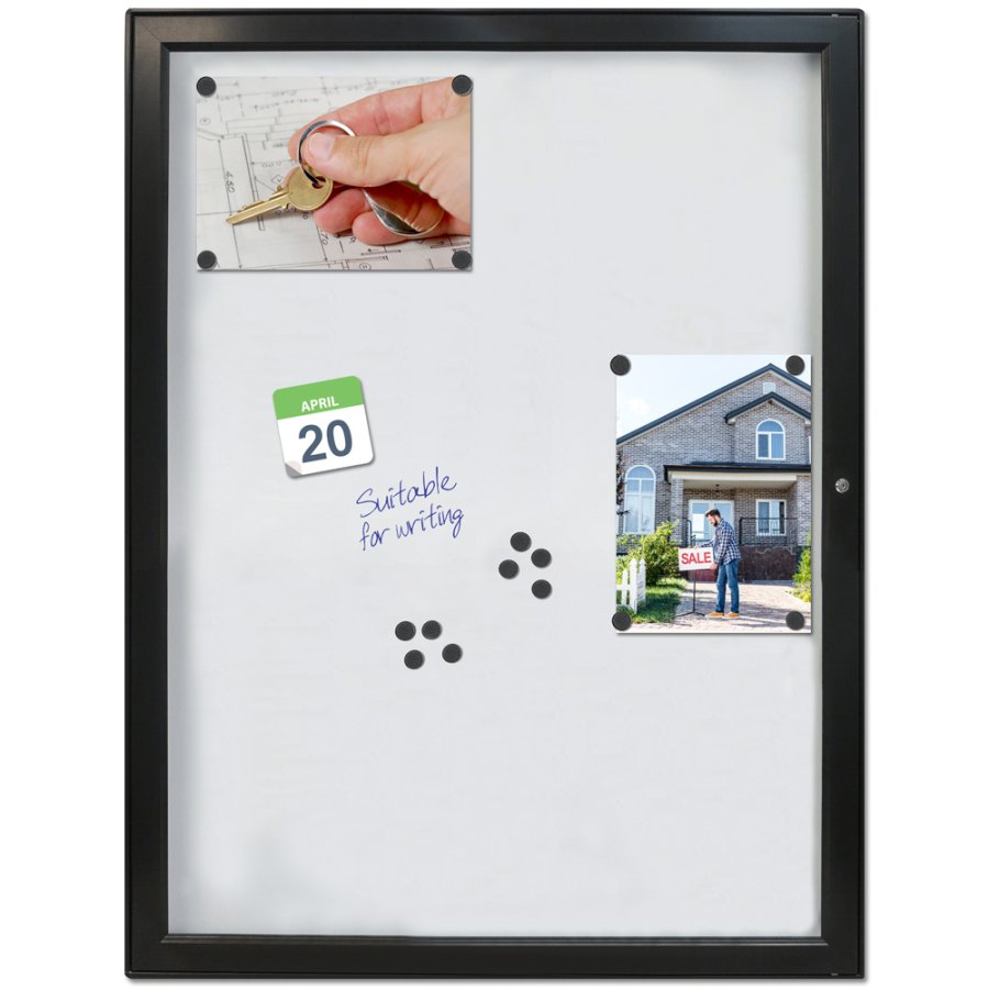 Infobox Magnetic, black, with lock, 9 x A4