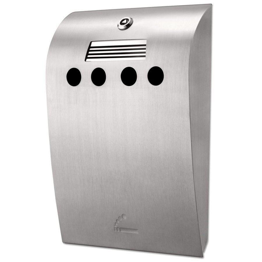 Cigarette Bin Convex, brushed steel, 2,1 l