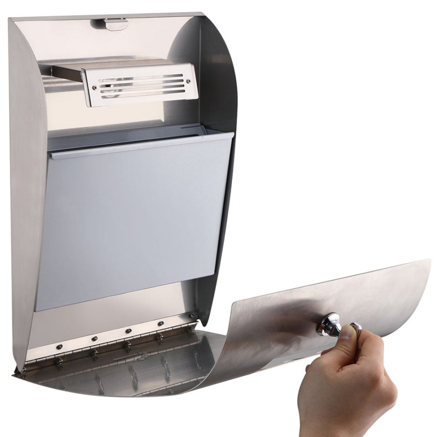 Cigarette Bin Convex, brushed steel, 2,1 l