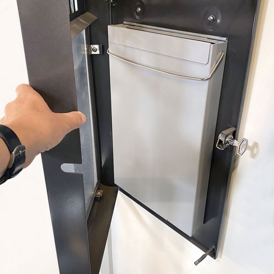 Cigarette Bin Curved A3 Info, for outdoor use, 3,3 l