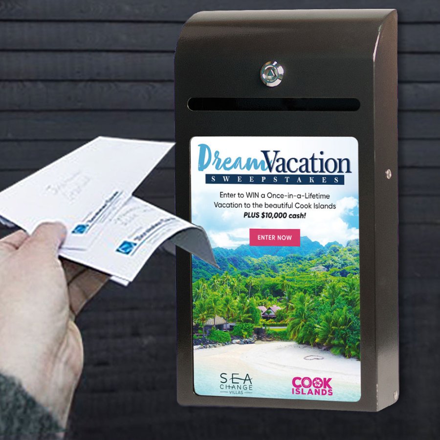 Suggestion Box with A4 Info, black mailbox