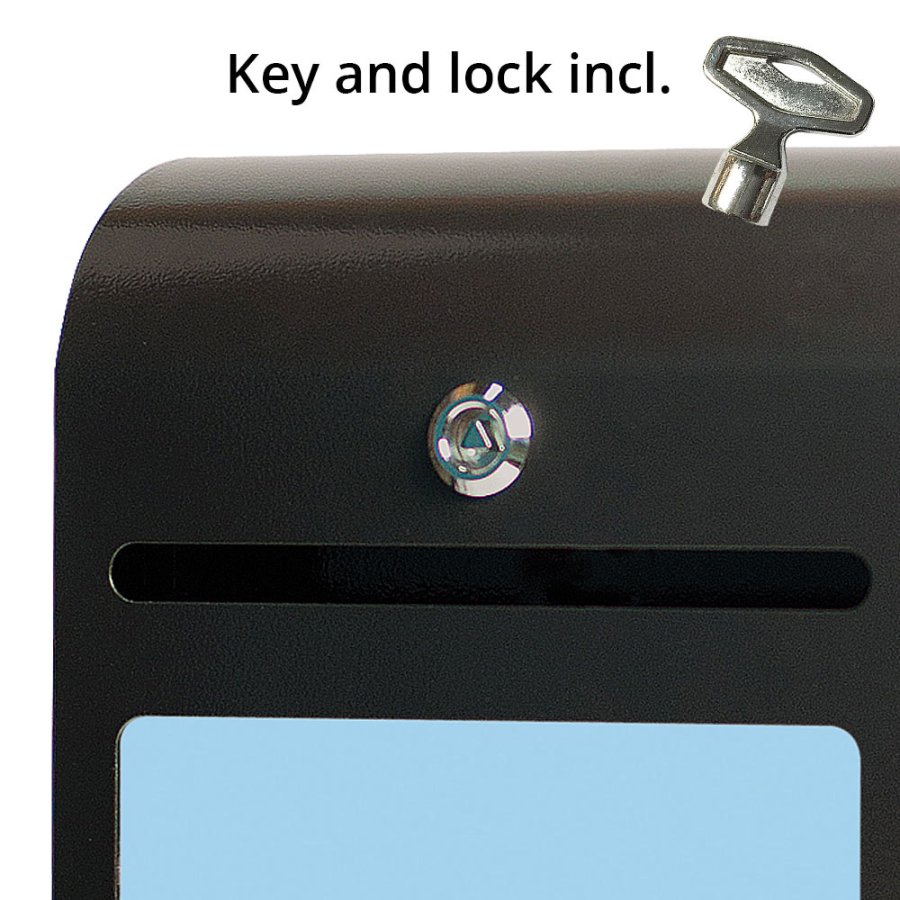 Suggestion Box with A4 Info, black mailbox