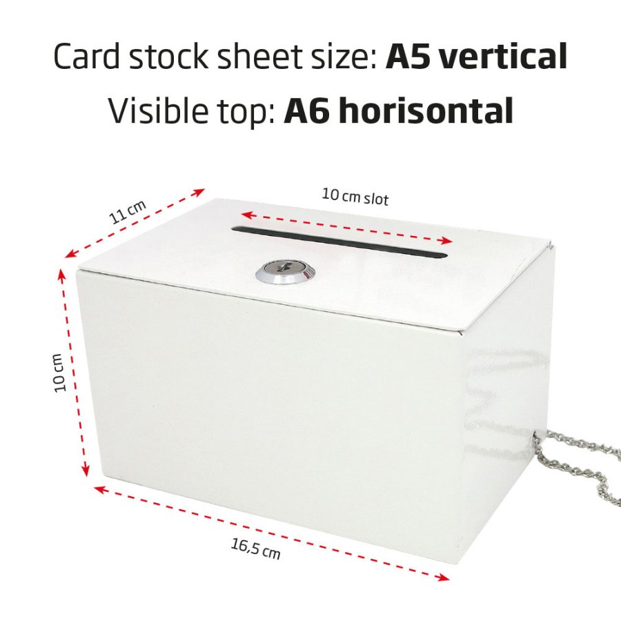 Donation Box, white, with A5 info