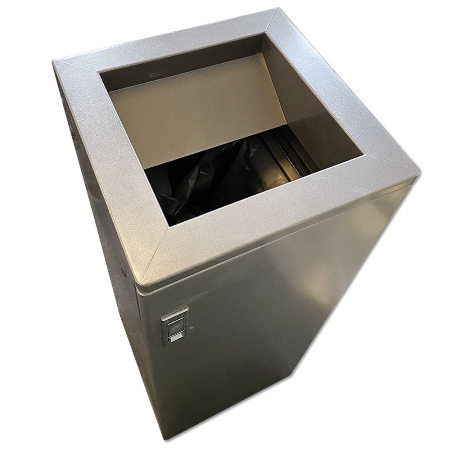 Waste Bin, Square, RAL 9007