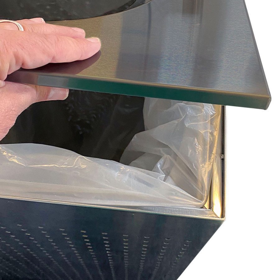 Waste Bin Stylish, RAL 9007, midi 60 L