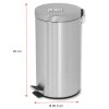 Pedal Trash Can, 20 L - Silver #2