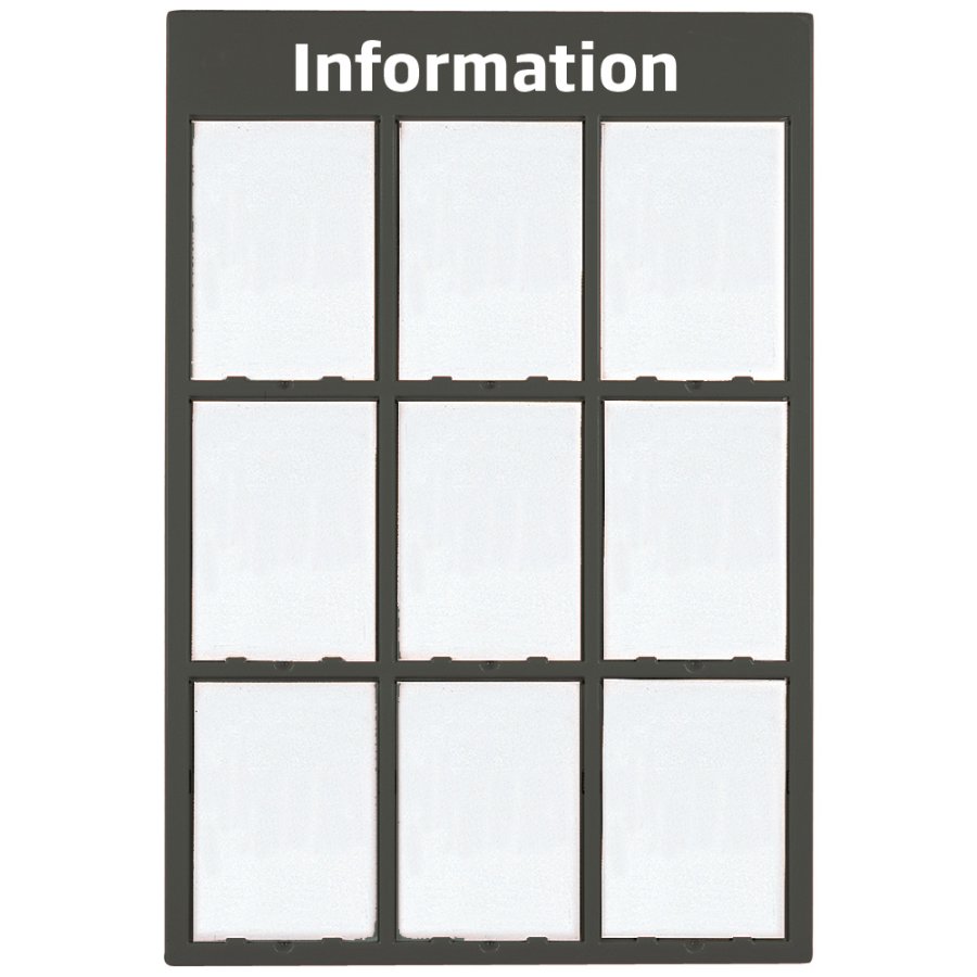 Info Module Board 9xA4 Charcoal, RAL 7016