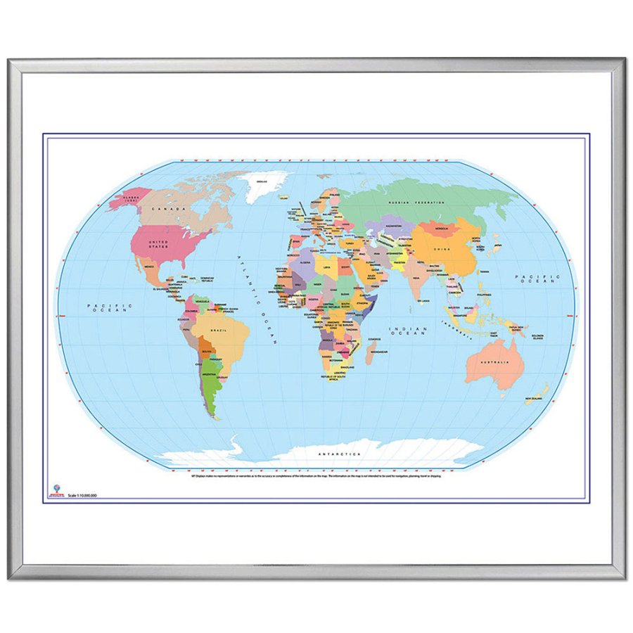 World Political Map, 120x100cm