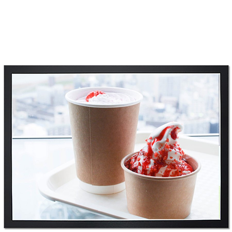 Self-adhesive Poster Frame, plast with magnetic open/close,  A4, Black