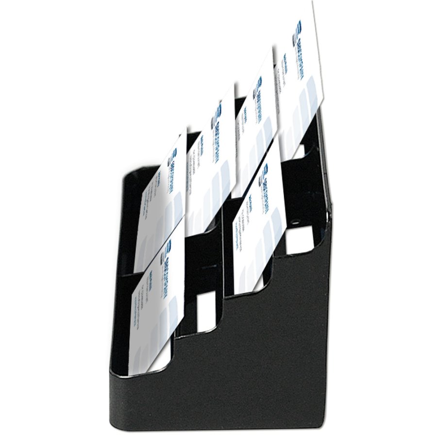 Business Card holder, 4x2 pcs. - horizontal - Black