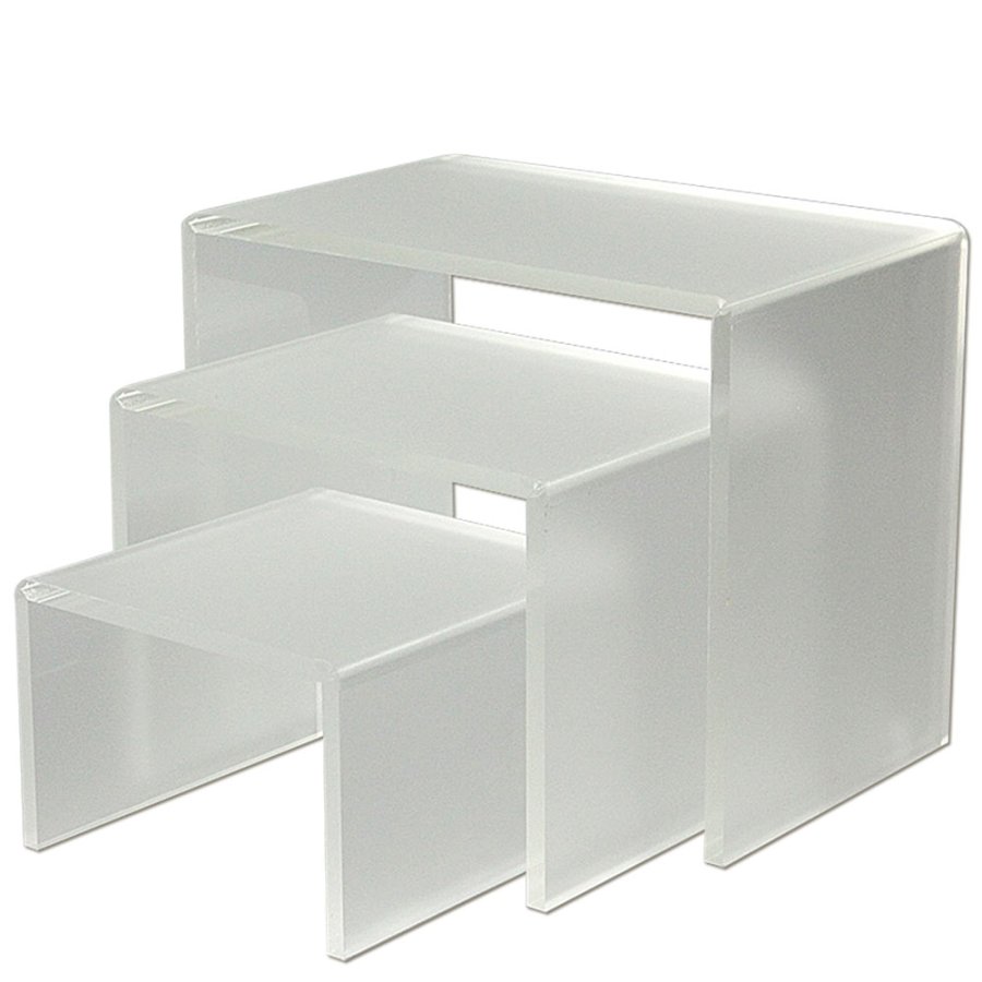 Nesting Frosted Shelves x 3, matt acrylic