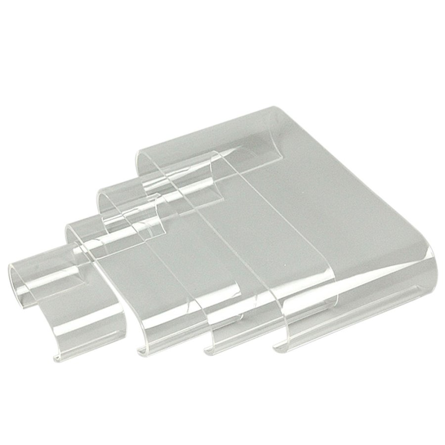 Nesting Shelves Rounded x 4, clear acrylic