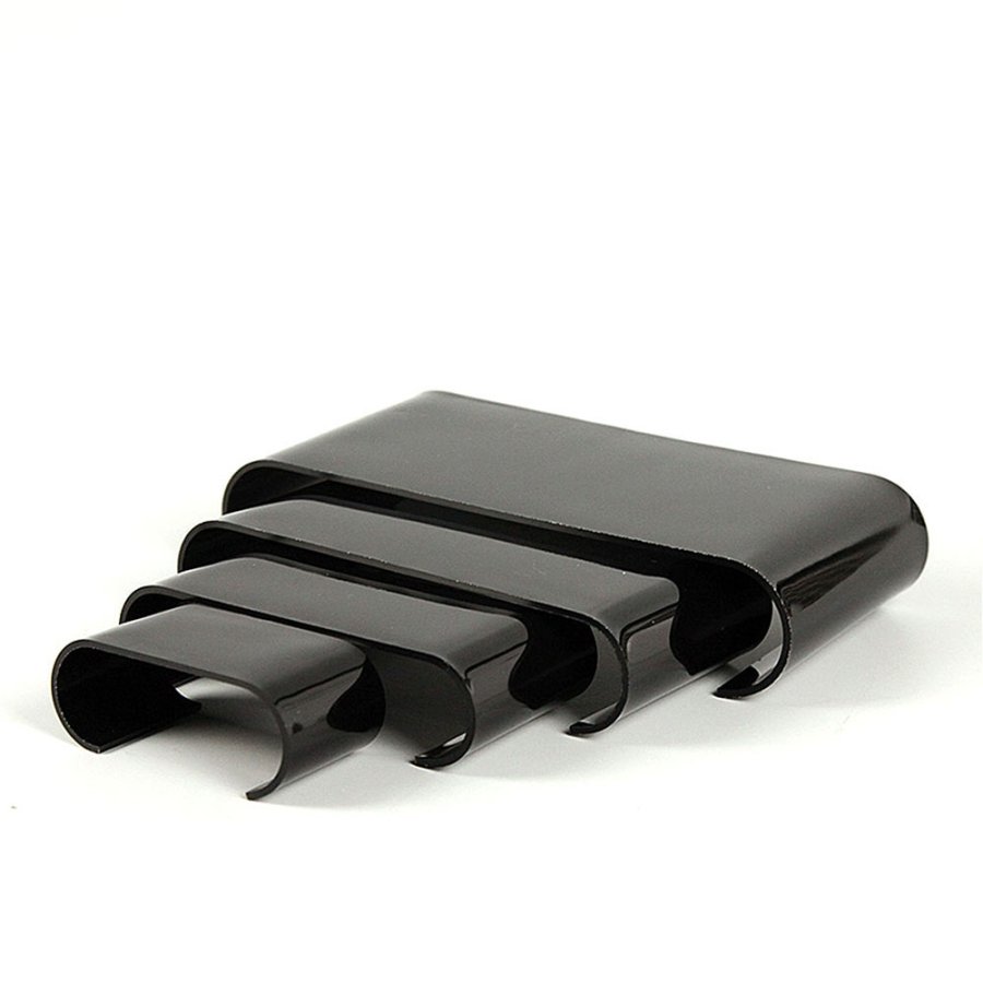 Nesting Shelves Rounded x 4, black, acrylic