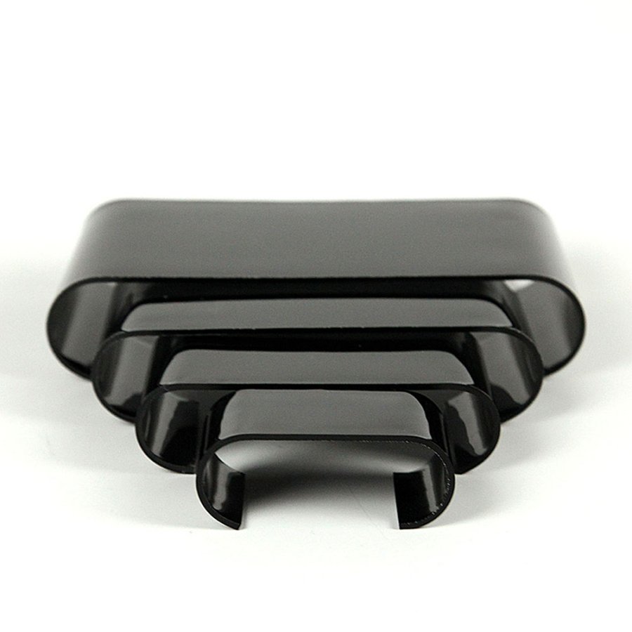 Nesting Shelves Rounded x 4, black, acrylic