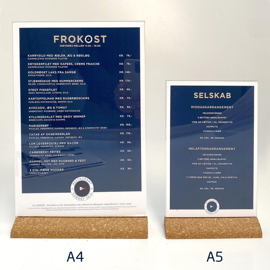 Cork Menu Card Holder A4